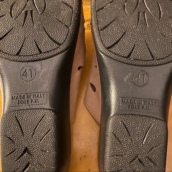 Spring Step FLEXUS Italian Made Leather Decca Slide Beige Sandal - Picture 10 of 13